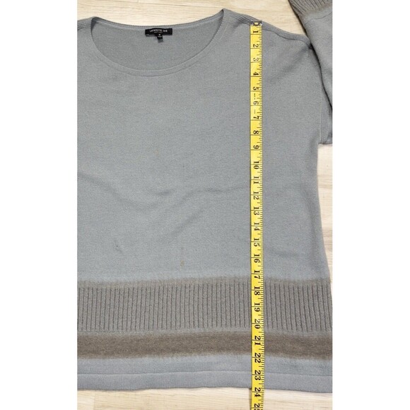 Lafayette 148 Cozy Wool Flannel Two-Tone Ribbed Hem Sweater. Size:  M - Picture 5 of 8